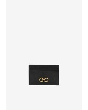 Ferragamo Logo-Plaque Leather Cardholder - White