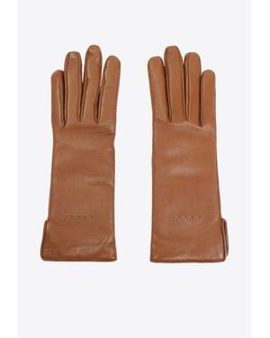 Gucci Leather Gloves - Brown