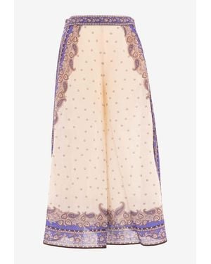 Zimmermann Maxine Printed Wide-Leg Pants - Pink