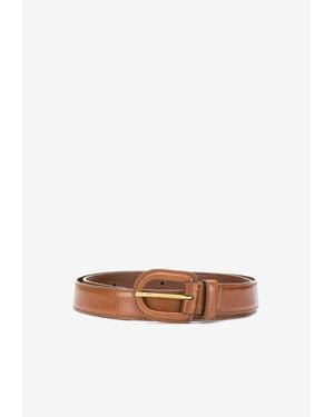 Prada Half-Loop Leather Belt - White