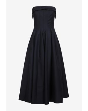 Alberta Ferretti Strapless Midi Dress - Blue