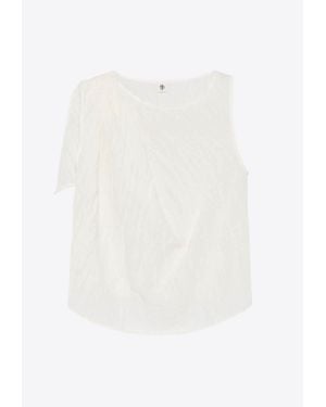 THE GARMENT Brooke Crewneck Linen Top - White