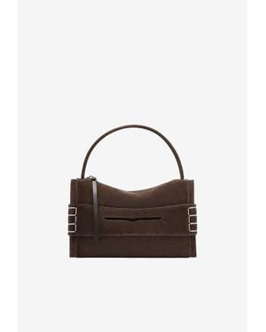 JW Anderson Loafer Suede Top Handle Bag - Blue