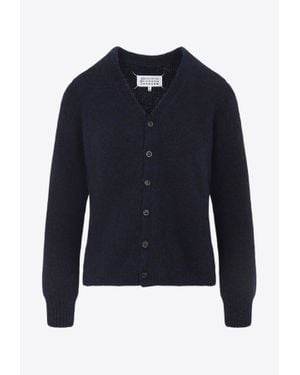 Maison Margiela Virgin Wool Cardigan - Blue