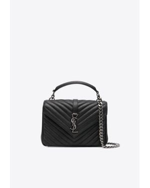 Saint Laurent Medium University Quilted Leather Shoulder Bag - Black