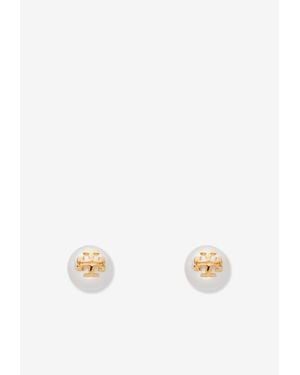 Tory Burch Kira Pearl Stud Earrings - White