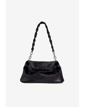 Maison Margiela Small Link Shoulder Bag With Braided Chain Strap - White