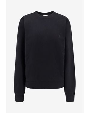 Saint Laurent Cassandre Embroidered Sweatshirt - Blue
