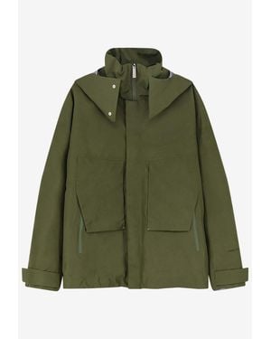 Herno Removable Hood Zip-Up Jacket - Green