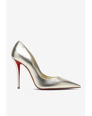 Christian Louboutin Miss Z 100 Laminated Leather Pumps - White
