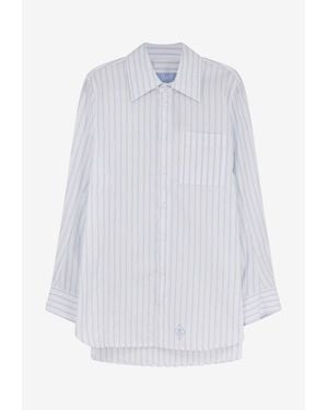 The Seafarer Tara Striped Buttoned Shirt - White
