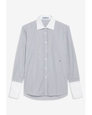 Prada Striped Button-Up Shirt - White