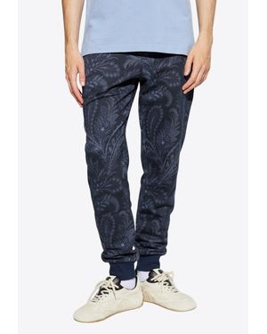 Etro Paisley Print Drawstring Track Pants - Blue