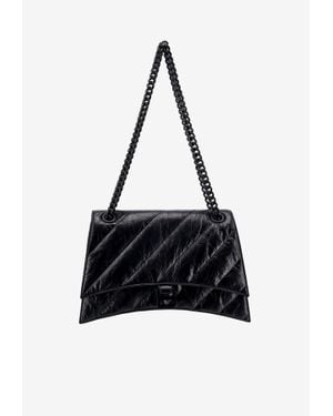 Balenciaga Medium Crush Chain Shoulder Bag - Black