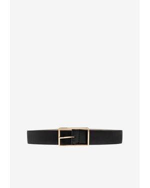 Tory Burch Classic Leather Belt - White