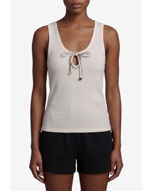 Burberry Tierra Lace-Up Tank Top - White