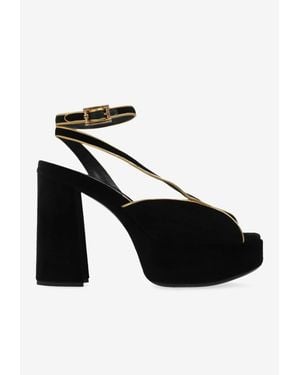 Etro 140 Velvet Platform Sandals - Black