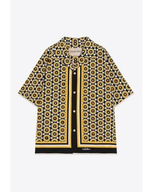 Valentino Bulles Royales Print Bowling Shirt - Multicolor