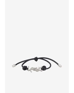 Saint Laurent Cassandre Cord Bracelet - Black