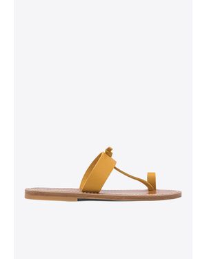 K. Jacques Ankle-Strap Leather Sandals - White