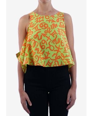 Jeremy Scott Zodiac Print High-Low Top - Multicolor