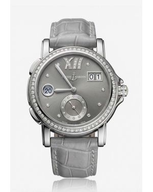 Ulysse Nardin Diamond Dual Time 37Mm Stainless Steel Watch - Gray