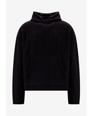 MM6 by Maison Martin Margiela Embroidered Logo Hooded Sweatshirt - Black