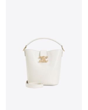 Celine Small Louise Bucket Bag - White