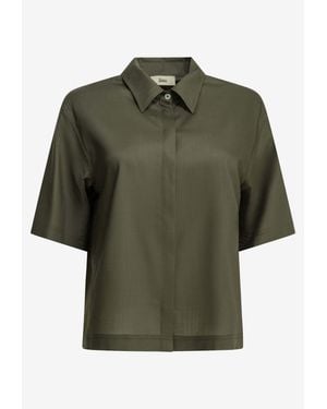 Herno Combed Wool Muslin Casual Shirt - Green