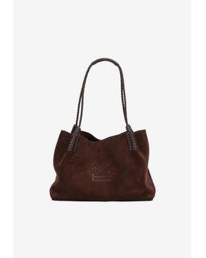 Etro Small Libra Suede Shoulder Bag - Brown