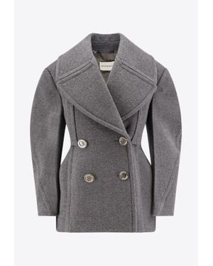 Givenchy Double-Breasted Wool Coat - Gray