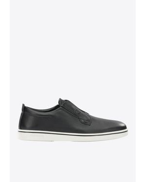 Ferragamo Alfie Leather Sneakers - Black