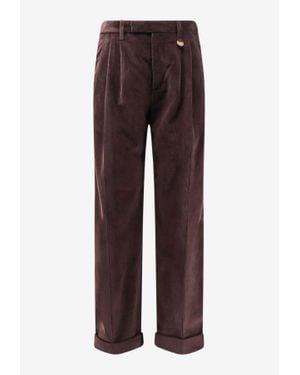 Burberry Straight-Leg Turned Hem Pants - Brown