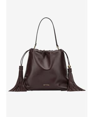Etro Medium Kalispera Nappa Leather Shoulder Bag - Brown