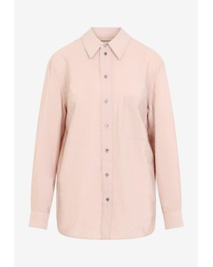 Lemaire Silk-Blend Button-Up Shirt - Pink