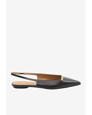 Tod's Calf Leather Slingback Flats - White