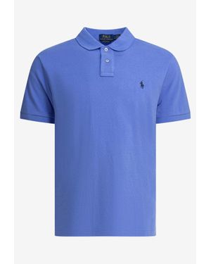 Polo Ralph Lauren Logo Pique Polo T-Shirt - Blue