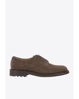 Brunello Cucinelli Suede Leather Oxford Shoes - Brown