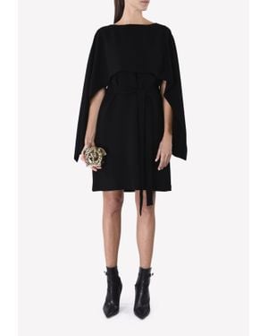 Hussein Chalayan Front Tie-Up Overlay Dress - Black