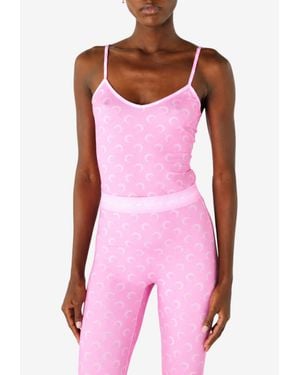 Marine Serre Moon Print Tank Top - Pink