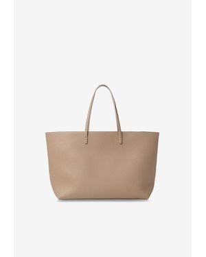 Fendi Medium Roll Grained Leather Tote Bag - Natural