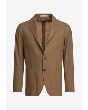 Tagliatore Single-Breasted Wool Blazer - Brown