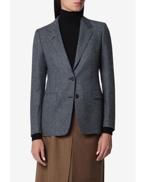 Tagliatore Single-Breasted Houndstooth Blazer - Grey