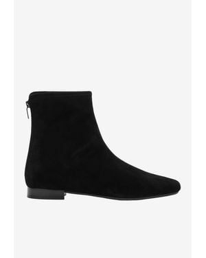 TOTEME Pointed Suede Ankle Boots - Black