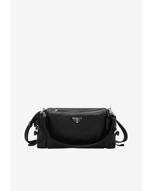 Prada Explore Leather Shoulder Bag - Black