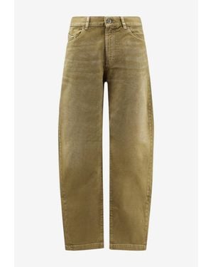 The Attico Barrel-Leg Faded Denim Pants - Green