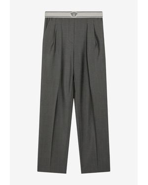 Versace Straight-Leg Tailored Pants - Gray