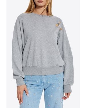 Versace Safety Pin Crewneck Sweatshirt - Grey