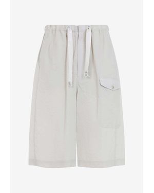 Lemaire Elasticated Cargo Shorts - White