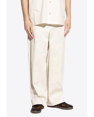 Dolce & Gabbana Logo Plaque Chino Pants - Natural